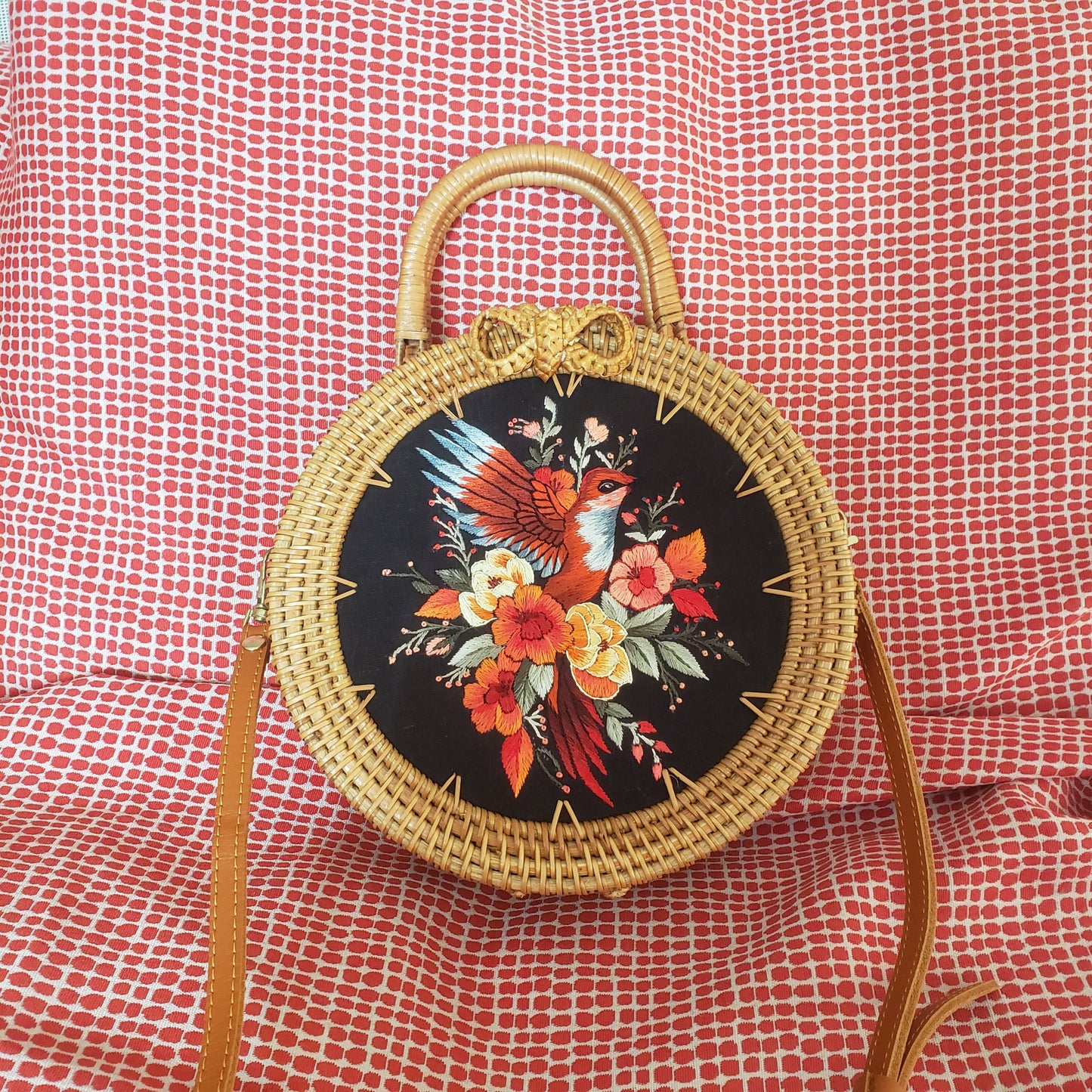 Embroidered Round bag