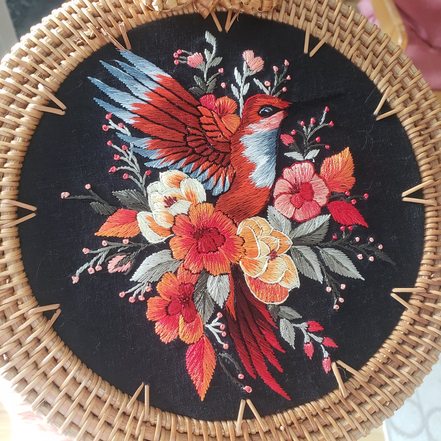 Embroidered Round bag