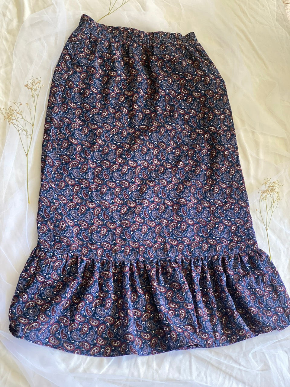 2 Layers Flower Linen Skirt