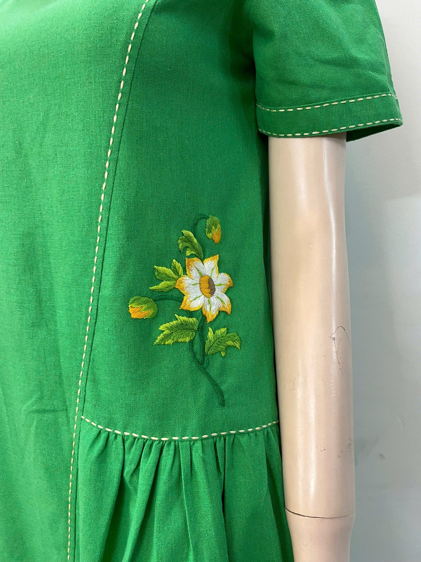 Green Dress With Flower Design