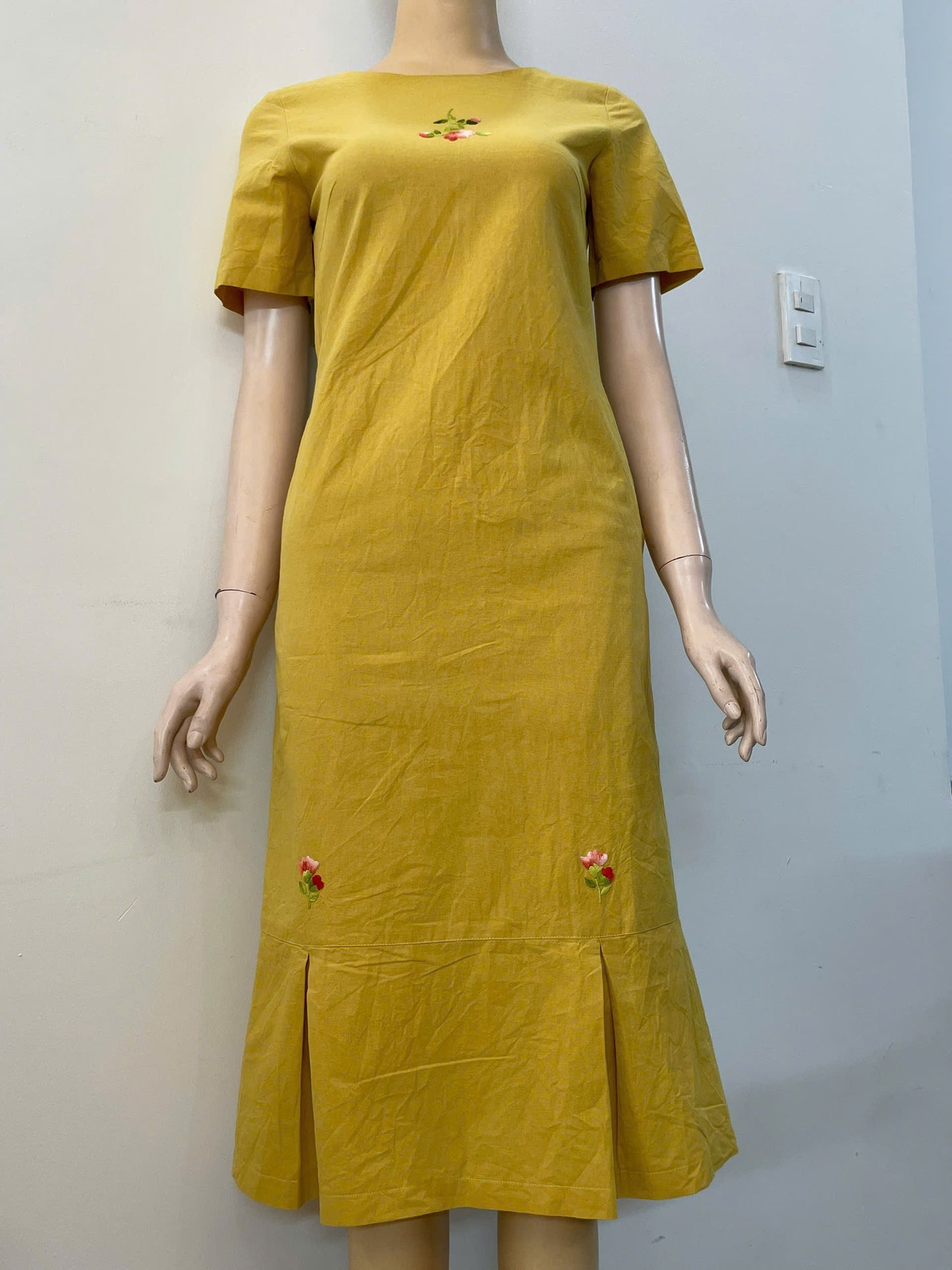 Yellow Dress With Flower Design