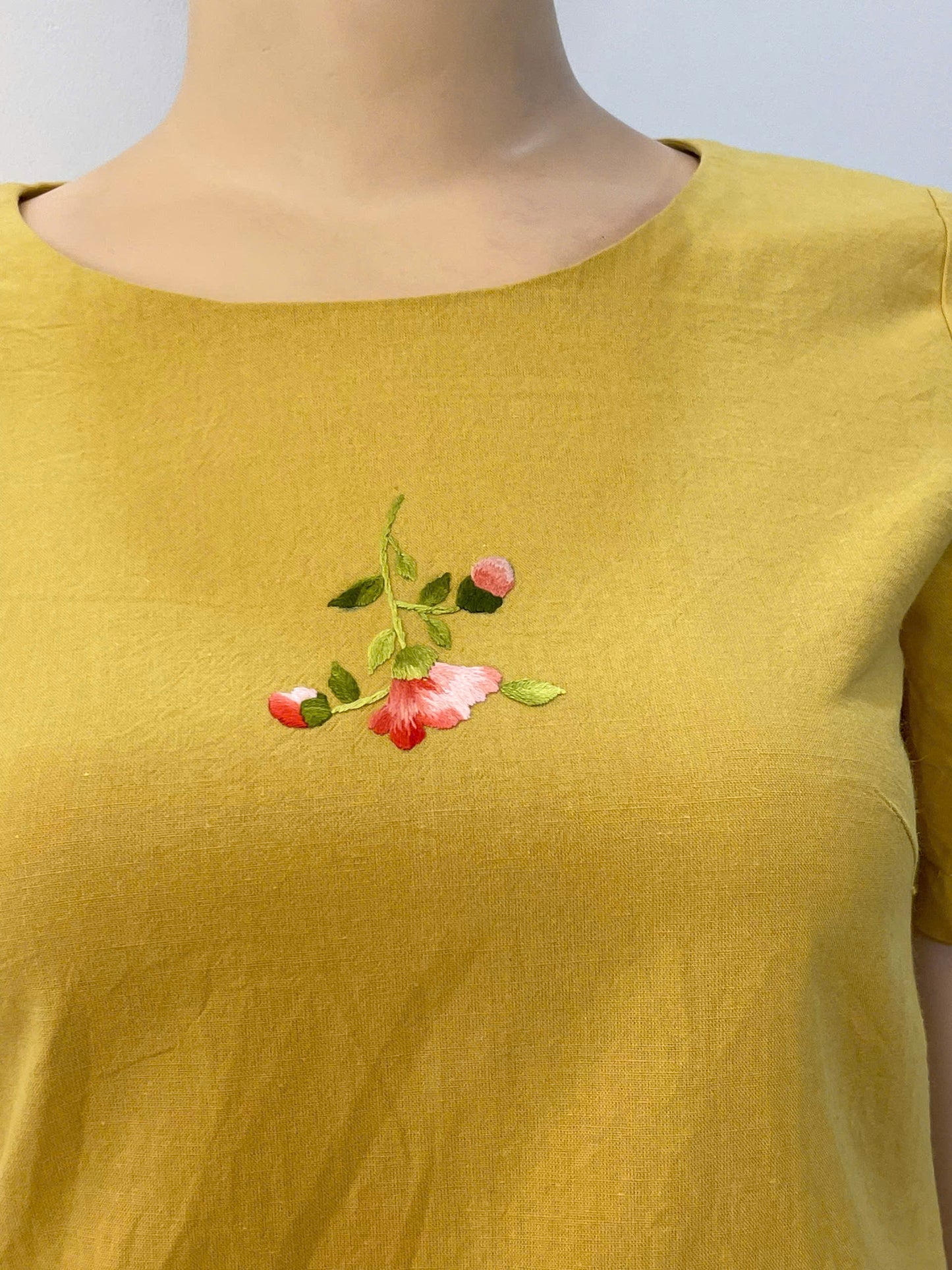 Yellow Dress With Flower Design